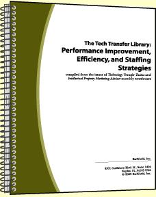 The Tech Transfer Library: Performance Improvement, Efficiency, and Staffing Strategies. Volume II